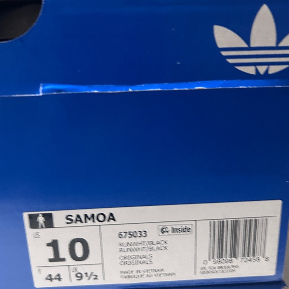 Adidas‎ Samoa Sneakers White Black Stripes Leather Men's Size 10 GY5113 NEW - Picture 8 of 9